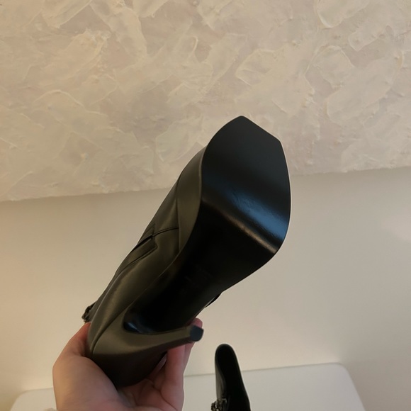 YSL Black Platform Ankle Boots - Picture 6 of 6